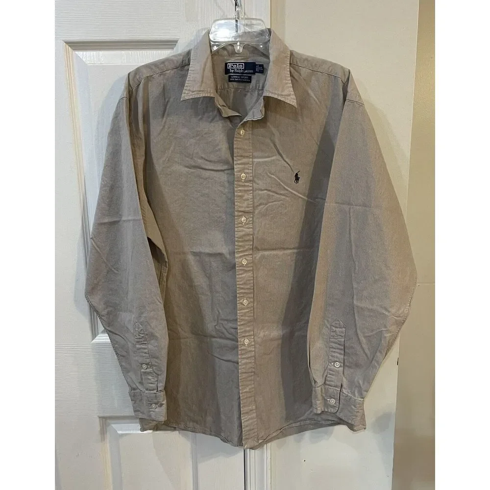 Polo‎ Ralph Lauren Lowell Sport Men's Long Sleeve Button Down Size XL Tan